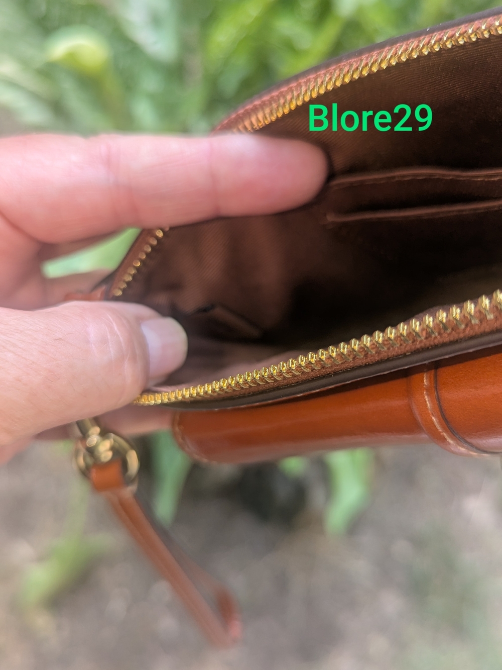 Coach Ashton Wristlet CDY04 glazed leather/Im/Cinnamon - Picture 4 of 5